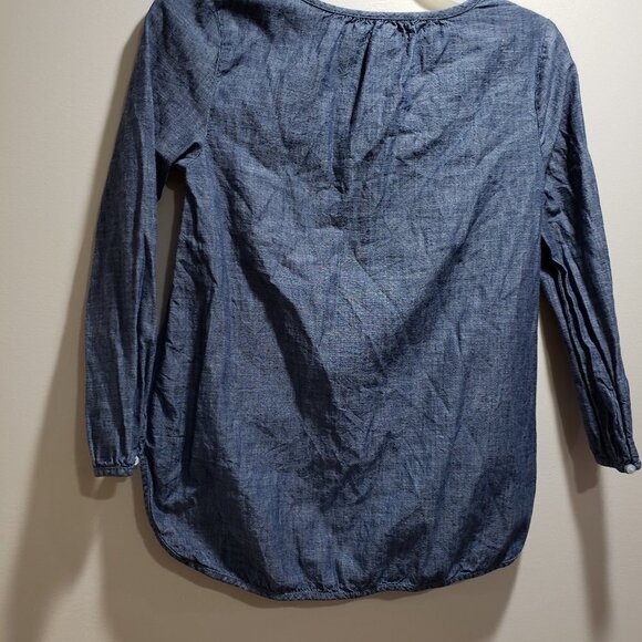Old Navy Girls Blue Long Sleeve Design Pattern Chic Top – Size M, Good Condition - Picture 5 of 7